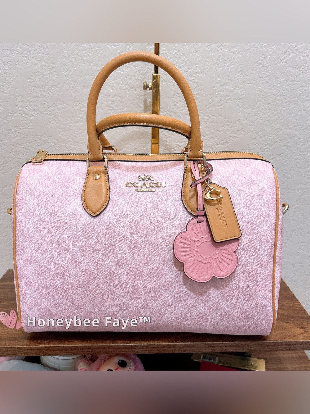 NWT Coach CEA19 Rowan Large Satchel Bag In Signature Canvas With Charms 🌸 🌸 - Picture 5 of 14